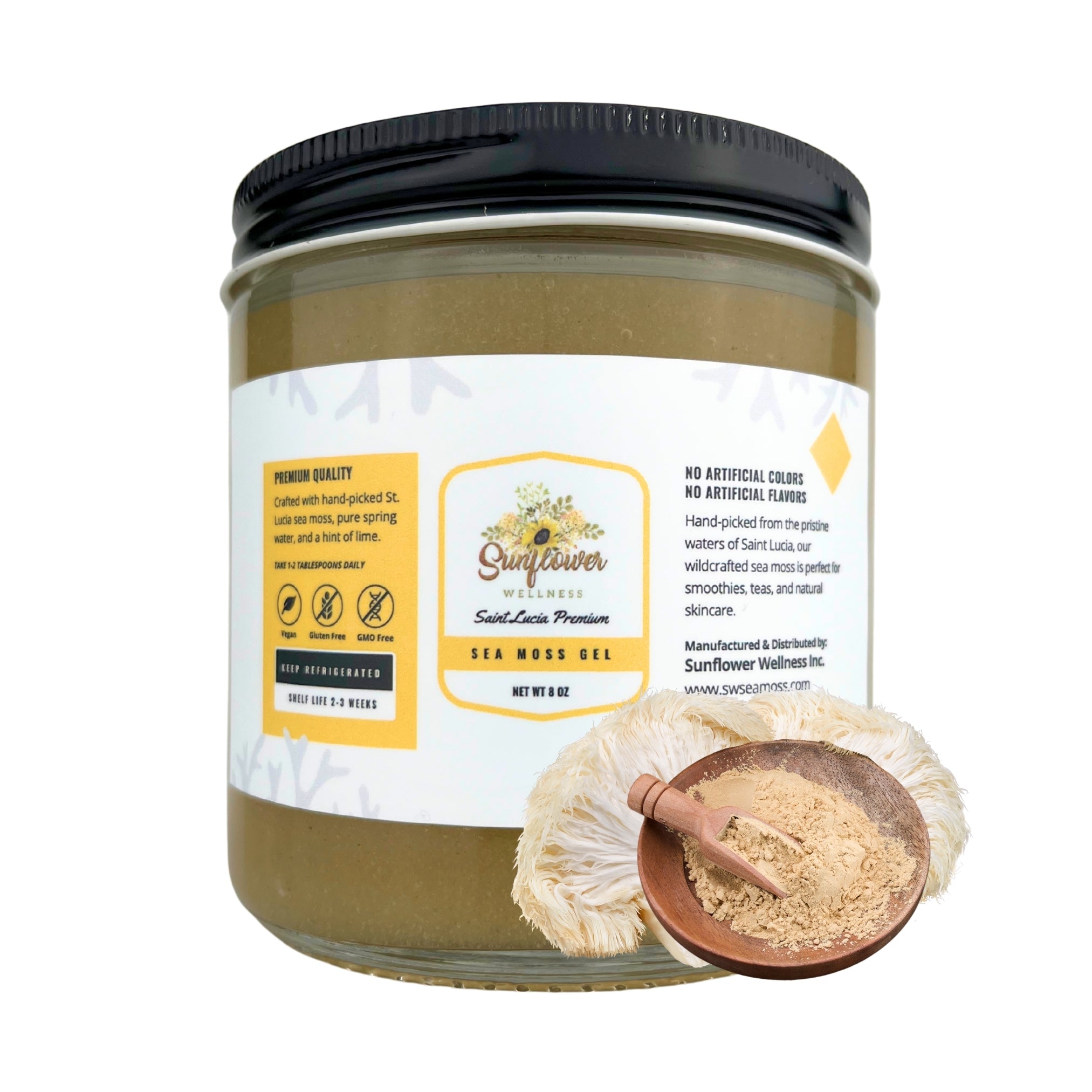Lions mane mushroom infused sea moss gel