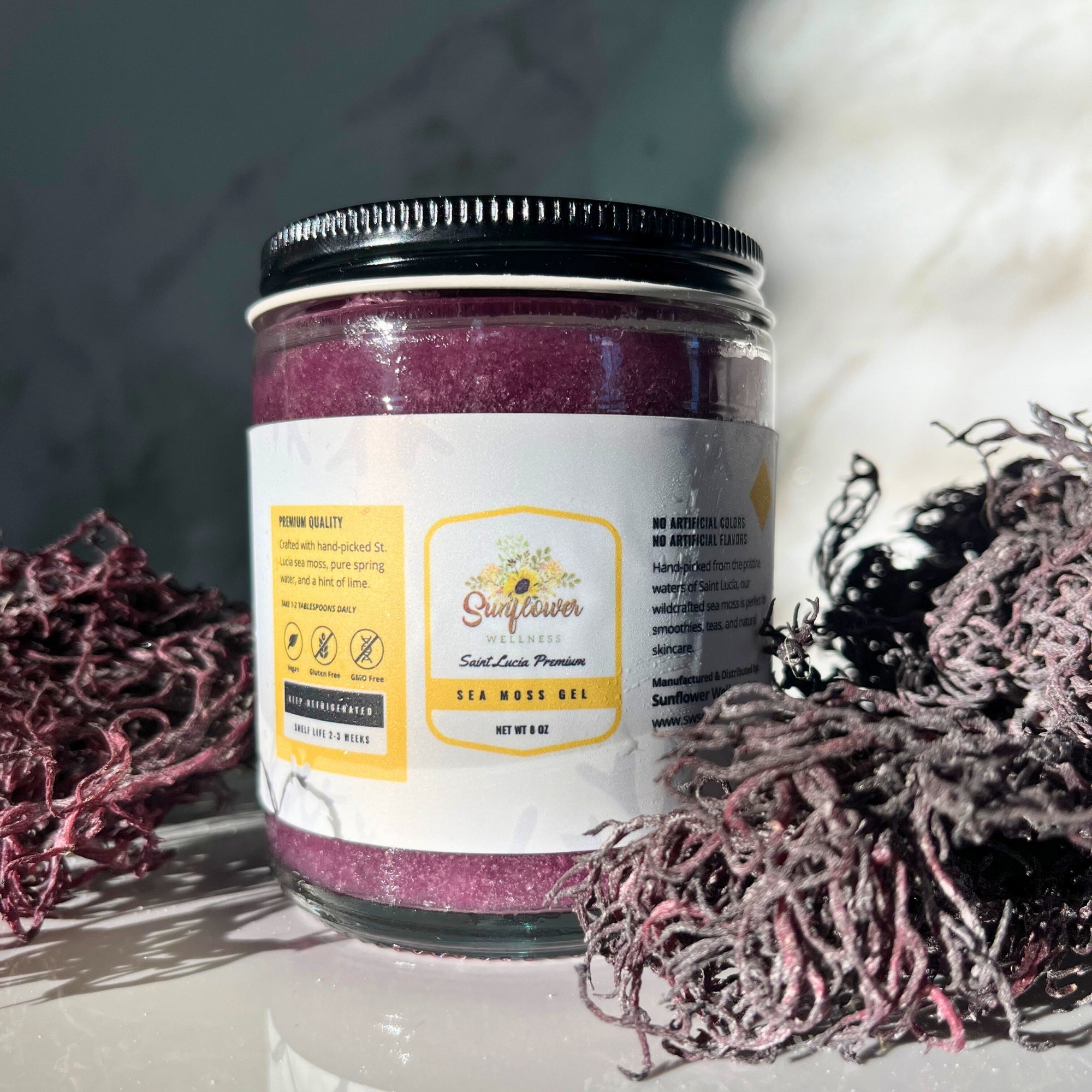 purple sea moss gel made with st lucia sea moss