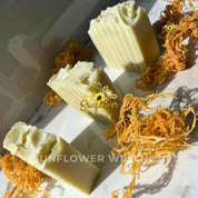 unscented sea moss soap made with sea moss from saint lucia and nourishing oils thats friendly for all skin types.