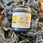 Green sea moss gel in a sunflower wellness branded glass jar