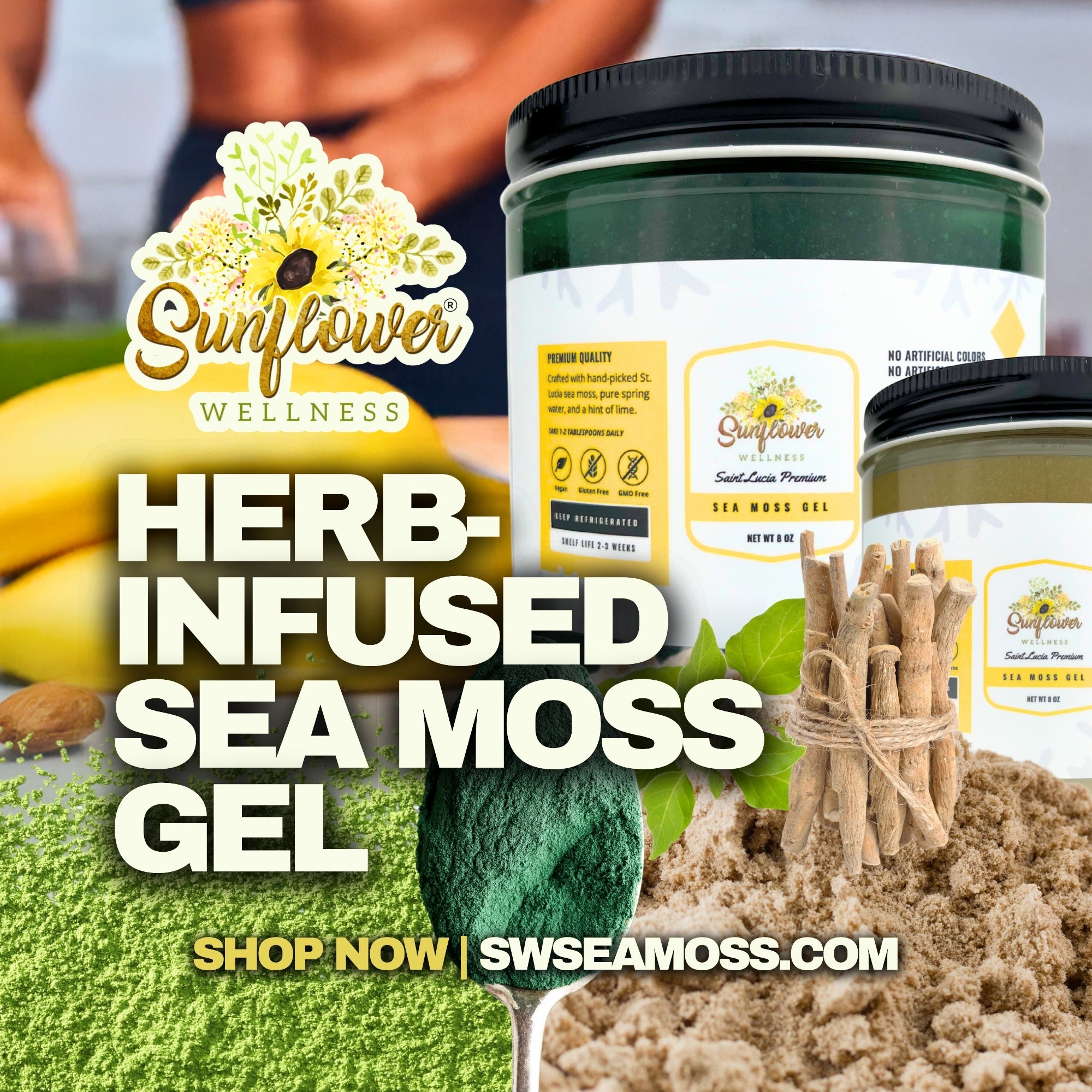 Herb infused sea moss gel