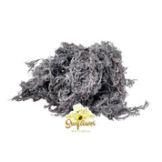 Wildcrafted purple sea moss from St Lucia – air-dried, raw, 100% natural superfood – showing premium quality on a white background by Sunflower Wellness
