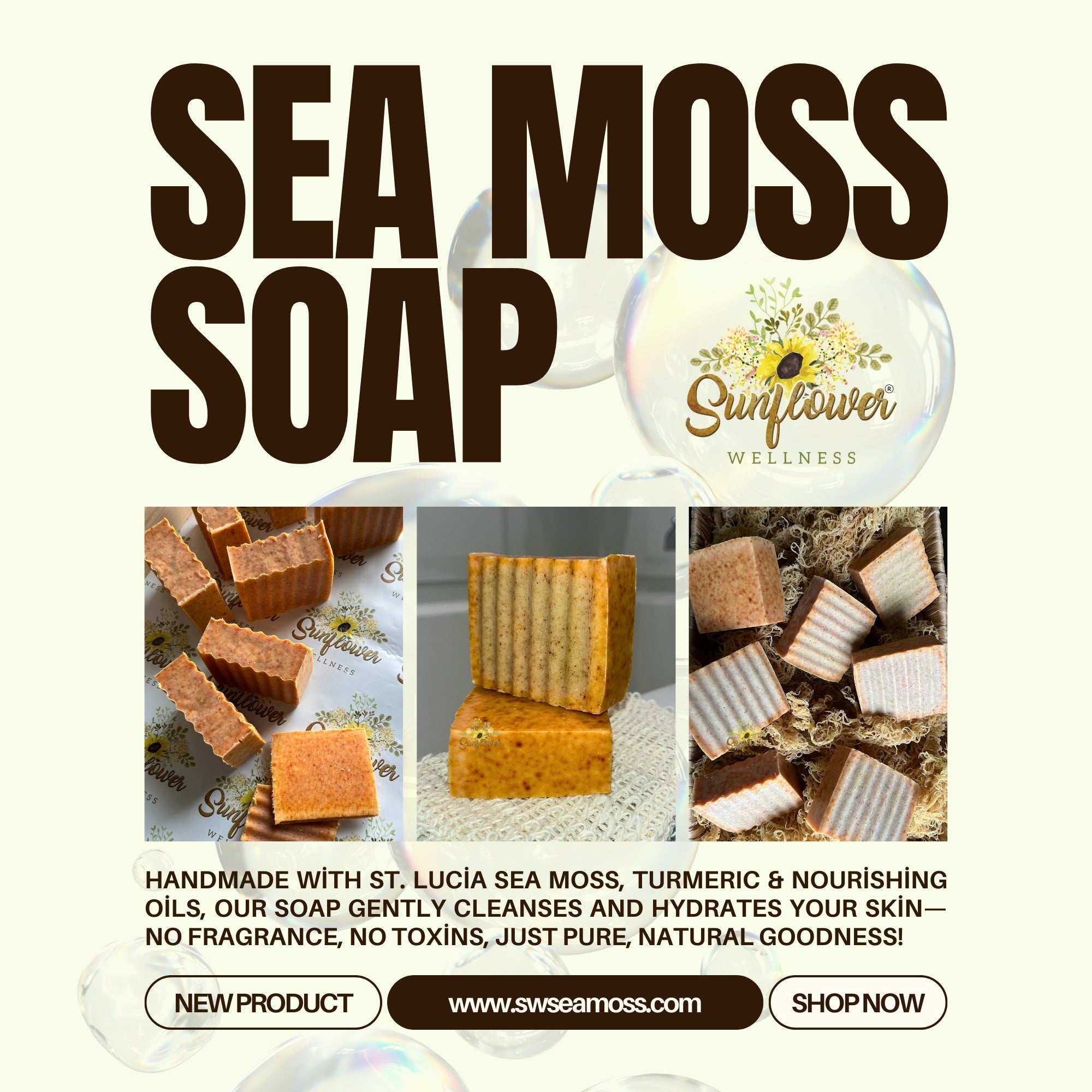 vegan turmeric sea moss soap